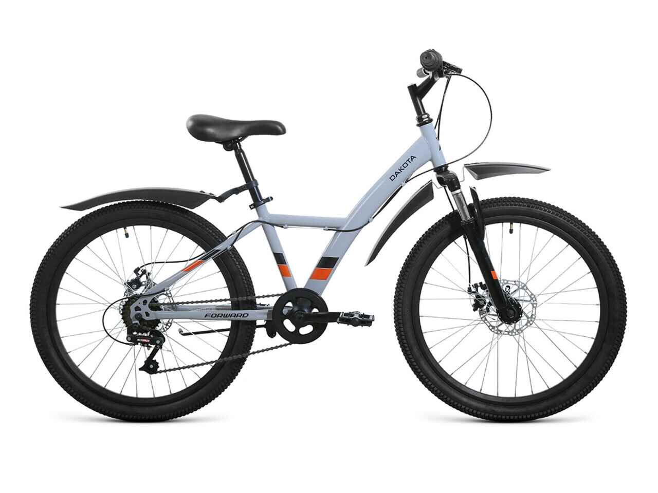 Велосипед Forward Dakota 24 2.0 D (13, серый/оранжевый, 2022)