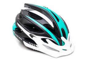 Спортивный шлем Cigna WT-016 чёрный/бирюзовый/белый, M (54-57см)