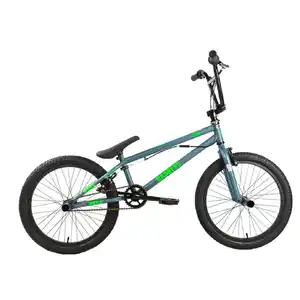 Детский велосипед Stark Madness BMX 2 2025 (темно-серый матовый/зеленый неон/черный)