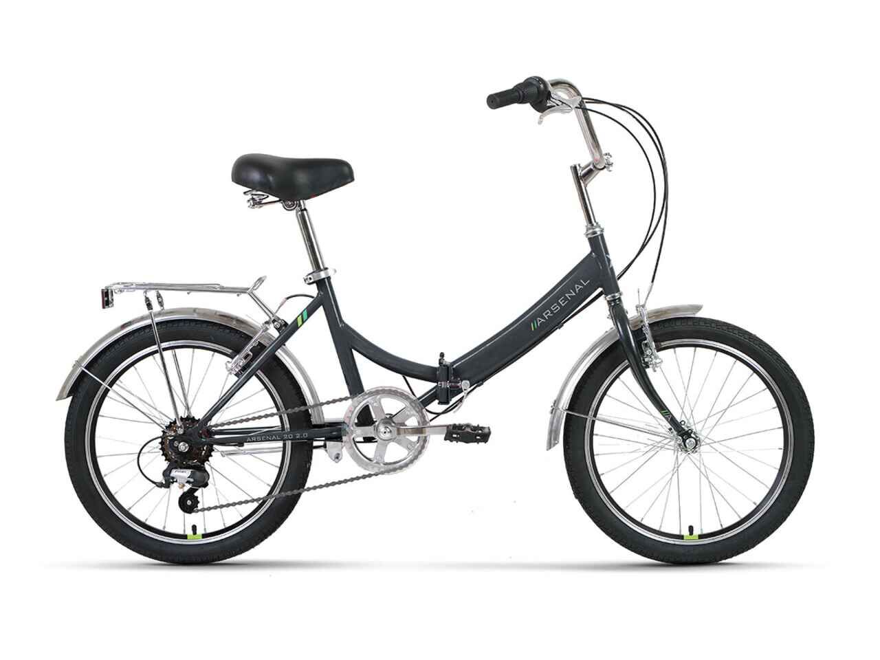 Велосипед Forward Arsenal 20 2.0 (14, темно-серый/зеленый, 2022)