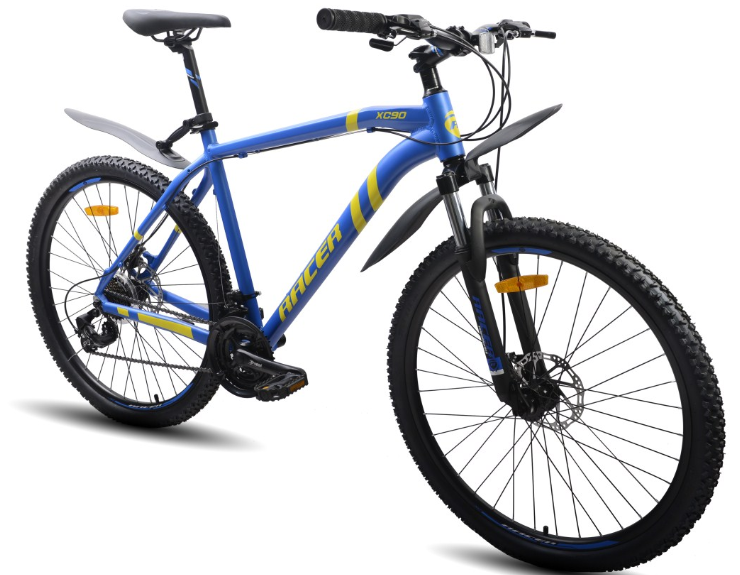 Велосипед Racer XC90 27.5 2022 (18, голубой/желтый)