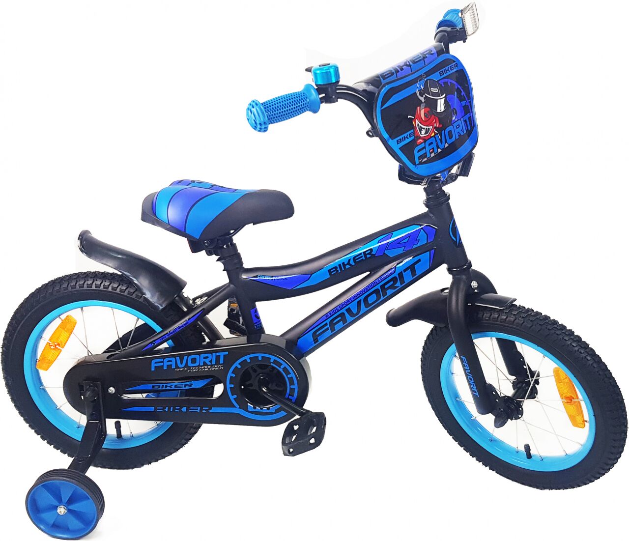 Детский велосипед Favorit Biker 14 (черно-синий, 2020)