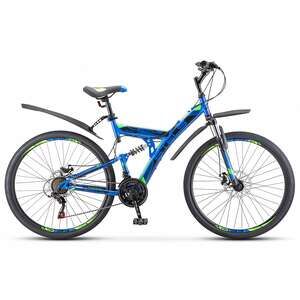 Велосипед Stels Focus MD 27.5 21-sp V010 (19, синий/неоновый зеленый, 2021) Велосипед Stels Focus MD 27.5 21-sp V010 (19, синий/неоновый зеленый, 2021)