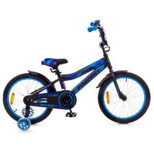 Детский велосипед Favorit Biker 18 (черный/синий) BIK-18BL