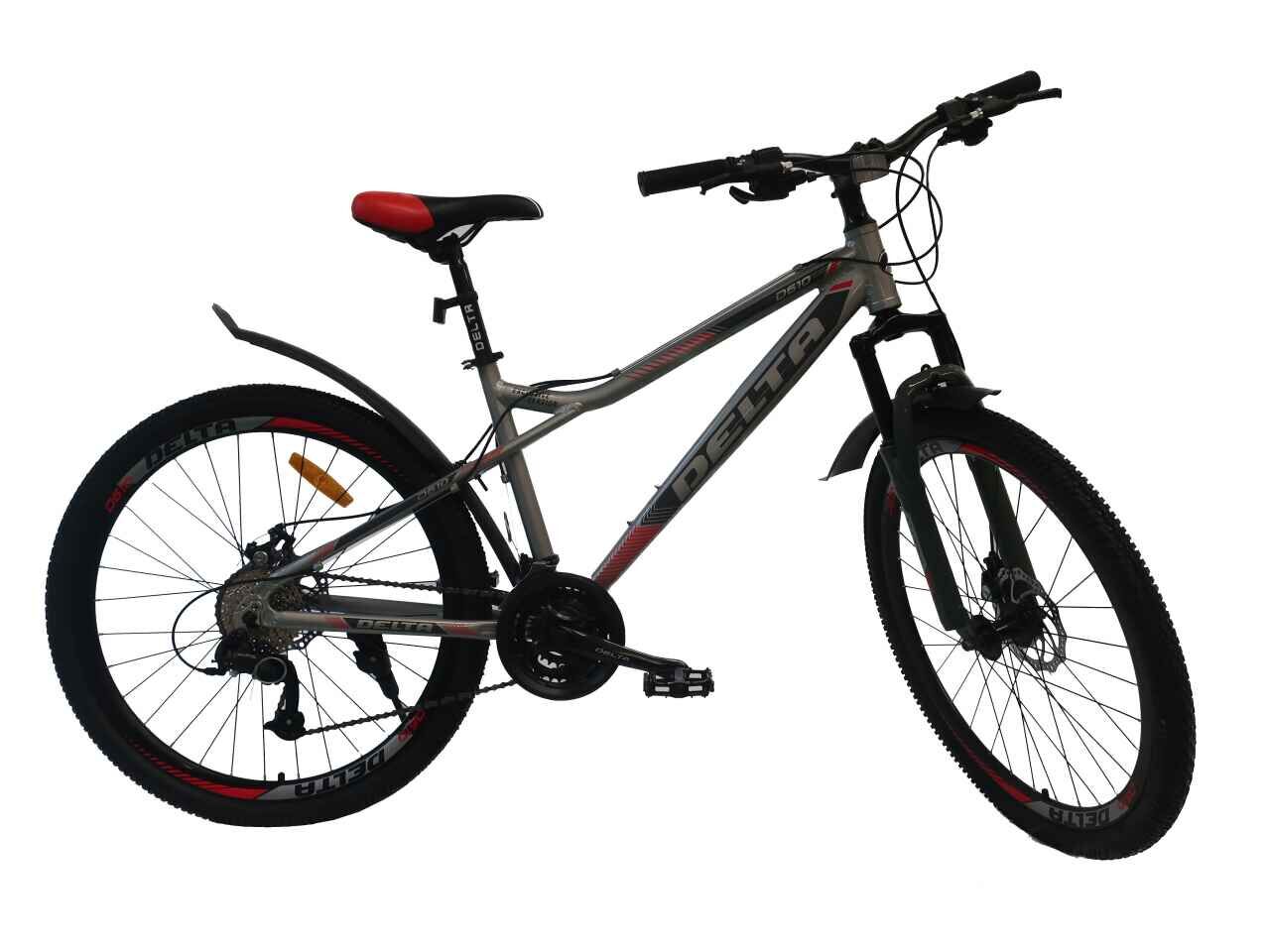 Велосипед DELTA D610 26 (16, серый/красный, 2021)