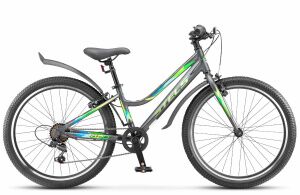 Велосипед Stels Cristy 420 V 24 Z010 (6-ск.) (матовый серый/зеленый, 2025) Велосипед Stels Cristy 420 V 24 Z010 (6-ск.) (матовый серый/зеленый, 2025)