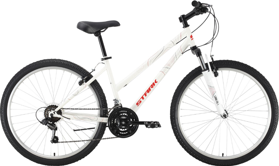Велосипед Stark Luna 26.1 V Steel (14.5, белый/красный, 2022)