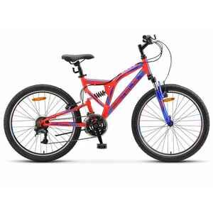 Велосипед Stels Mustang MD 24 V010 (16, красный/неоновый/синий, 2022)