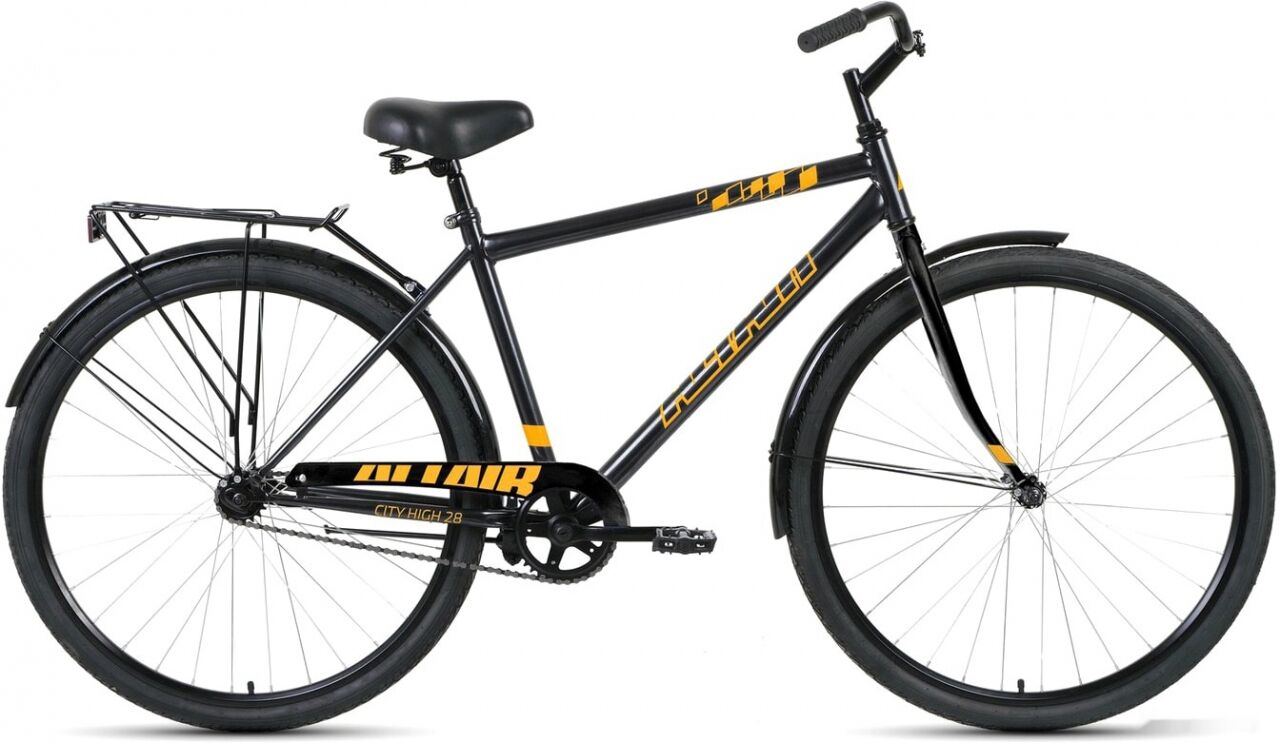 Велосипед ALTAIR City 28 high (19, серый/оранжевый, 2022)