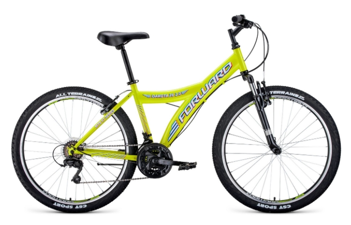 Велосипед Forward Dakota 26 2.0 (16.5, желтый/белый, 2021) RBKW1M16E003