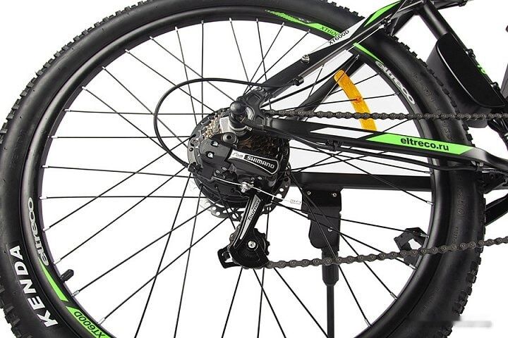 Электровелосипед Eltreco XT 600 D 2021 (черный/зеленый)
