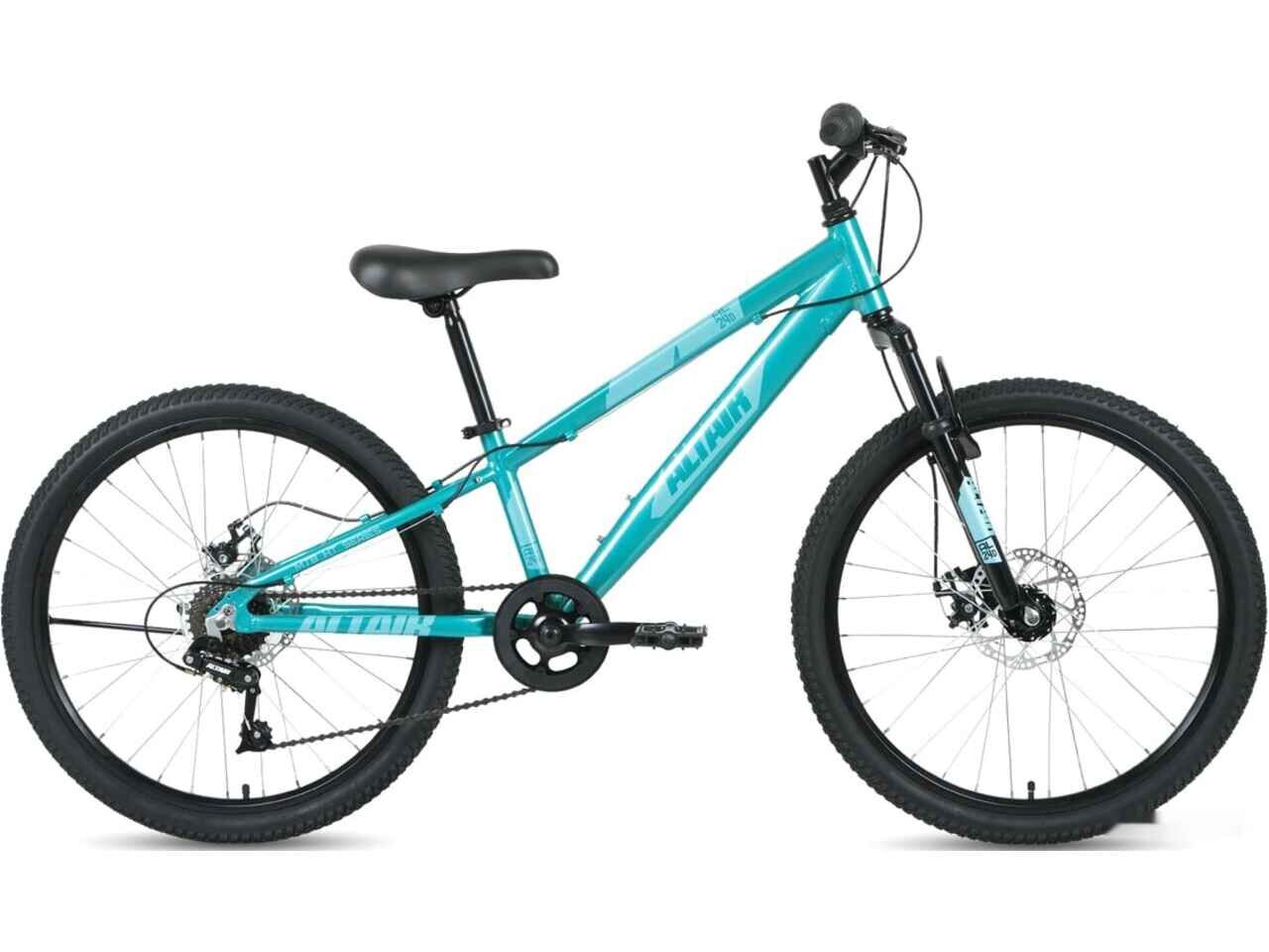 Велосипед ALTAIR AL 24 D 2021 (бирюзовый/зеленый) RBKT1J347004