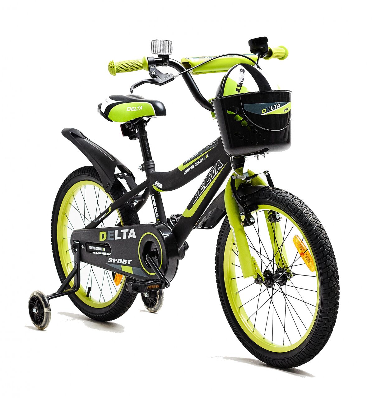 Детский велосипед DELTA Sport 16 (черный/зеленый, 2020)