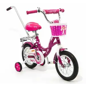 Детский велосипед Zigzag Girl 12 с ручкой (малиновый) ZG-1221