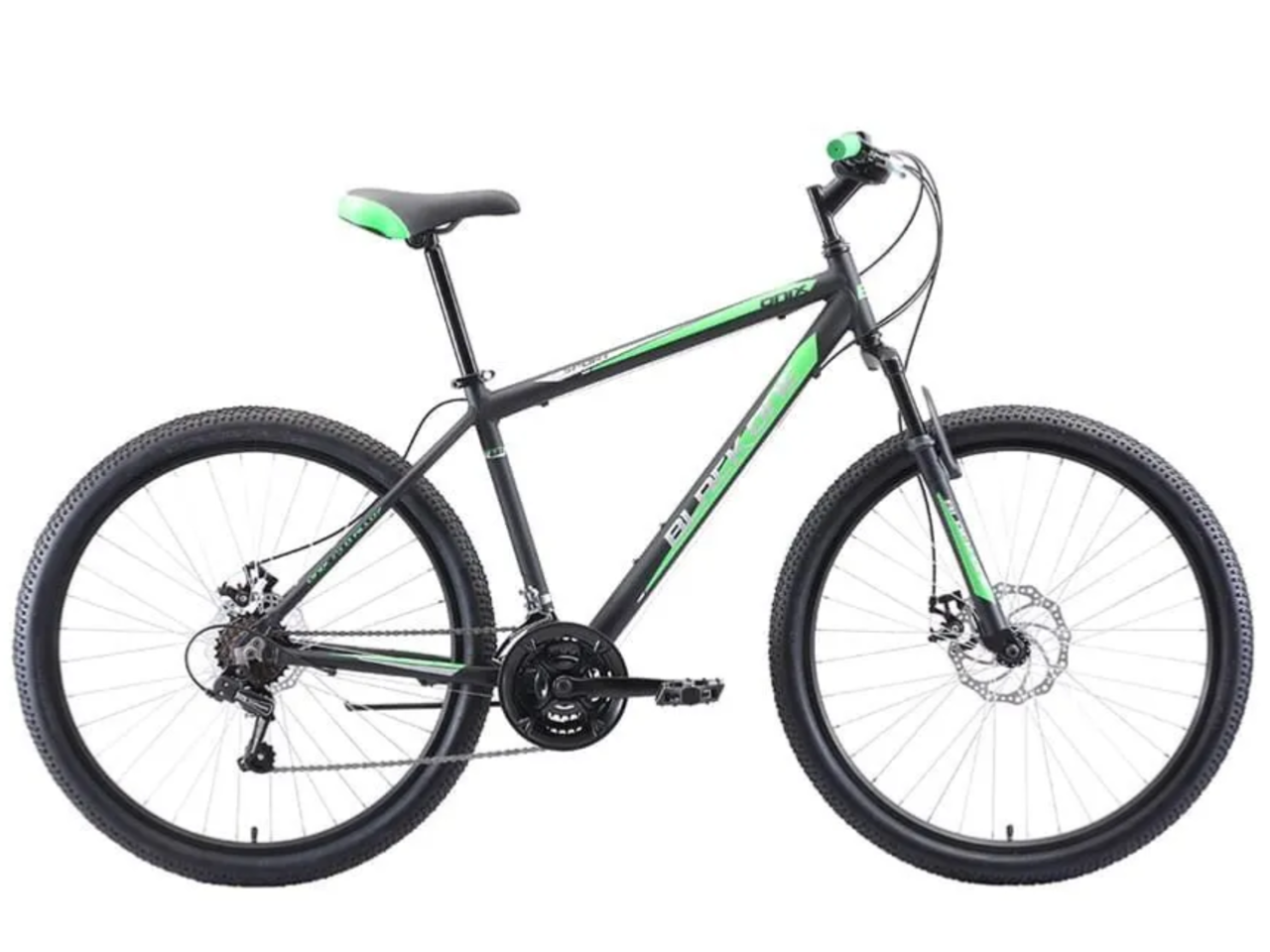 Велосипед Black One Onix 27.5 D Alloy (18, чёрный/зелёный/серый, 2021)