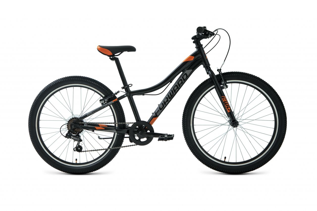 Велосипед Forward Twister 24 1.0 (черный/оранжевый, 2022)