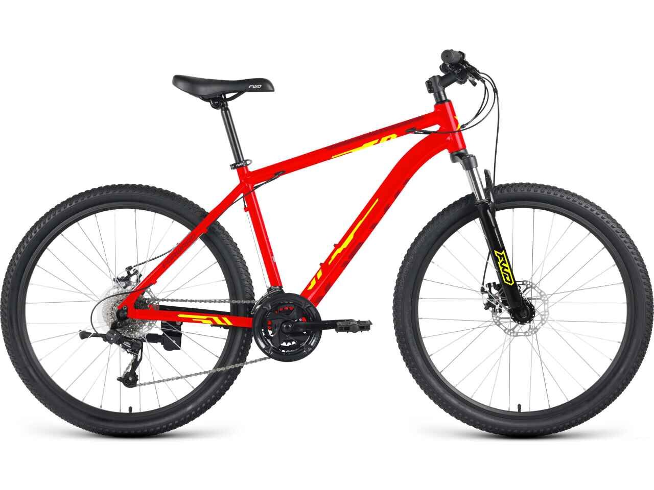 Велосипед Forward Katana 27.5 D 2023 (ярко-красный/желтый)
