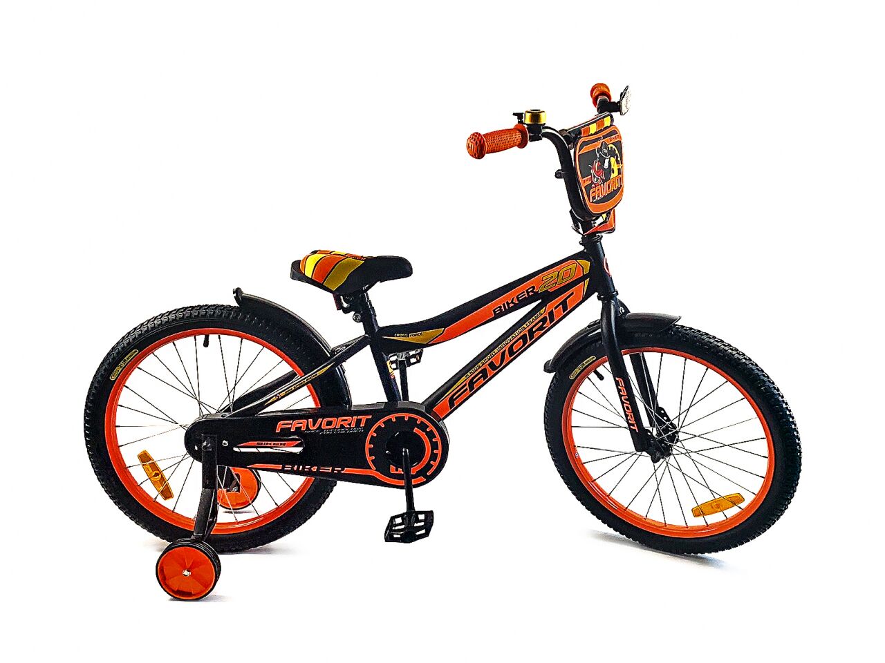 Детский велосипед Favorit Biker 20 (черный/оранжевый, 2020)