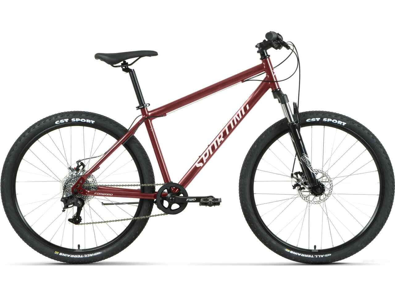 Велосипед Forward Sporting 27.5 2.3 D р.19 2022 (темно-красный/серебристый)