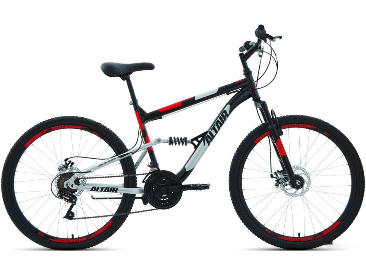Велосипед ALTAIR MTB FS 26 2.0 disc (16, черный/красный, 2022) RBK22AL26067