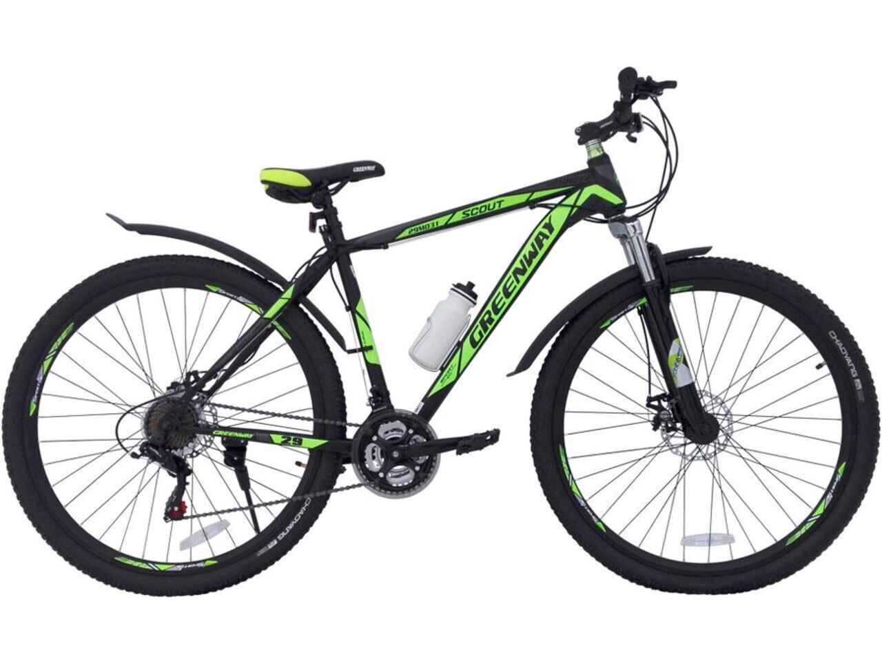 Велосипед Greenway 29M031 (17.5, черный/зеленый, 2019)